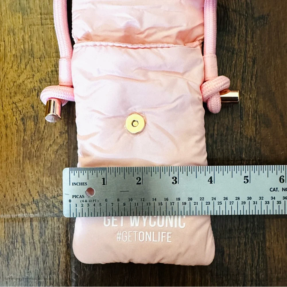 Bubble gum Pink padded phone bag with shoulder strap, NWT